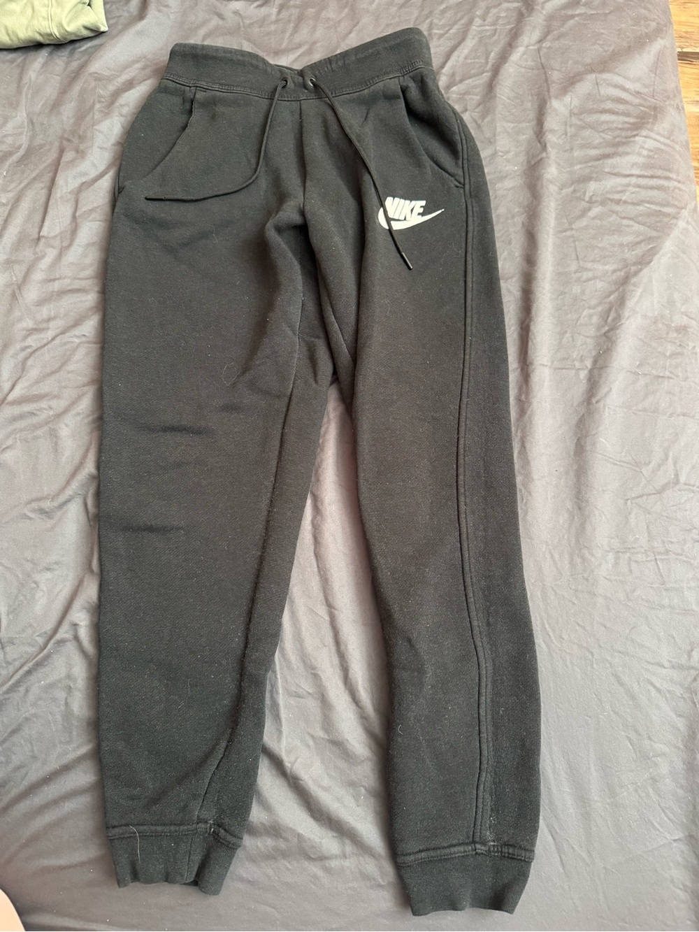 Nike Black Jogger Sweatpants with White Logo